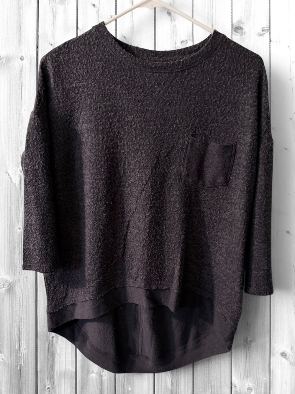 🌼Billabong Fuzzy Charcoal Textured Pocket Pullover